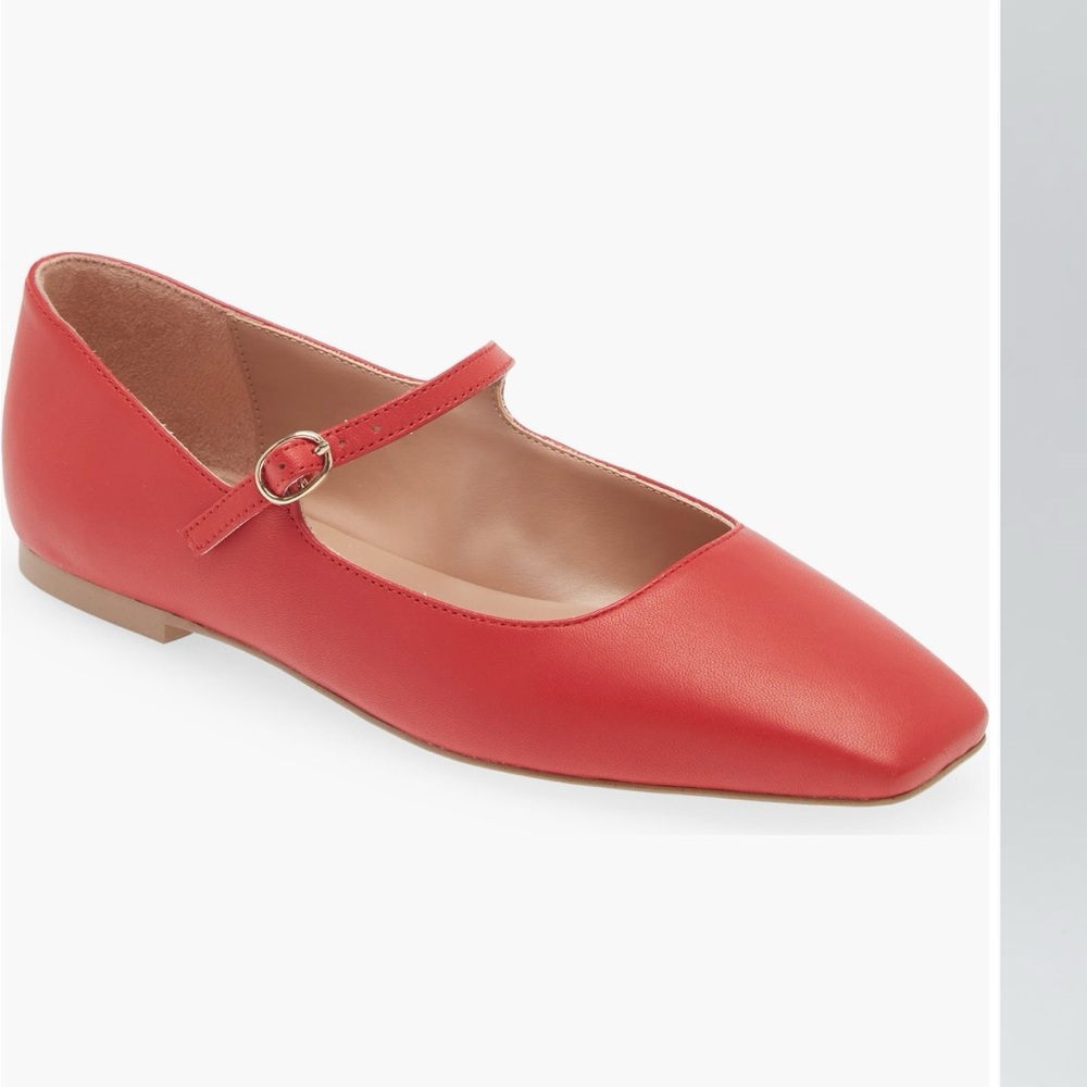 Nordstrom red Mary Jane flats size 6